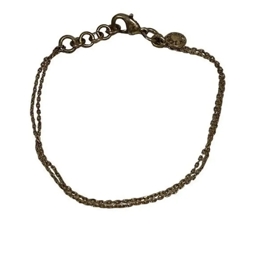 J.‎ Crew Double Strand Fine Chain Antique Gold Tone Bracelet